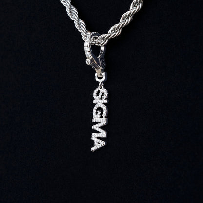 "Sigma" Clip On Charm Pendant in White Gold