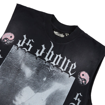 As Above So Below Sleeveless Tee | Blk