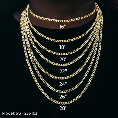 Clustered Tennis Chain + Bracelet Bundle in Yellow Gold- 12mm