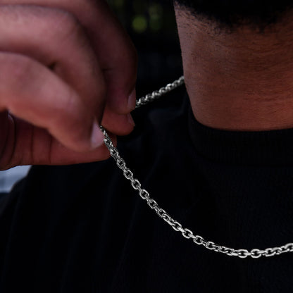 Box Chain + Micro Iced Pink Heart Pendant