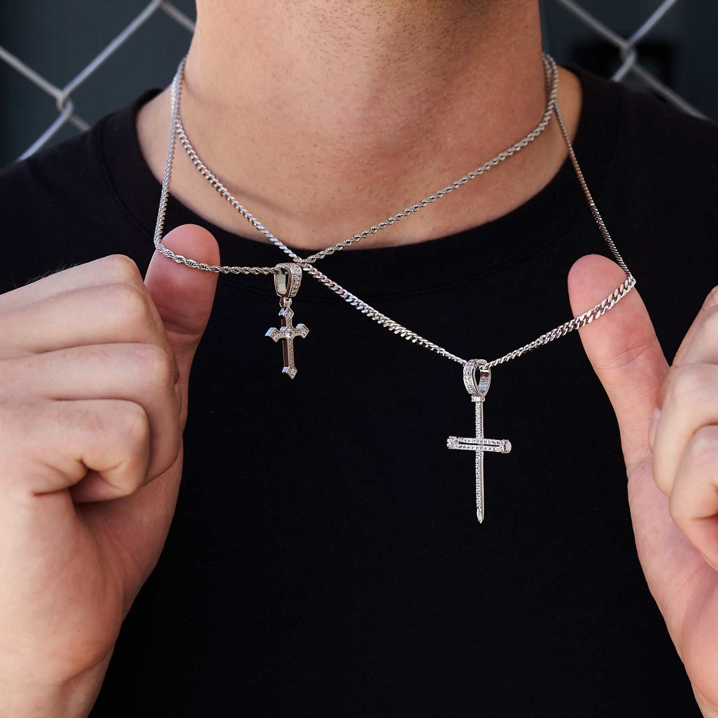 1 Chain + 1 Pendant  - White Gold