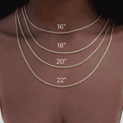 Baguette Chain Link Necklace in White Gold- 8mm